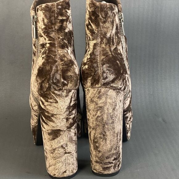 GIANNI BINI Didier Velvet Platform Block Heel Booties Size 7.5 new - Picture 9 of 11